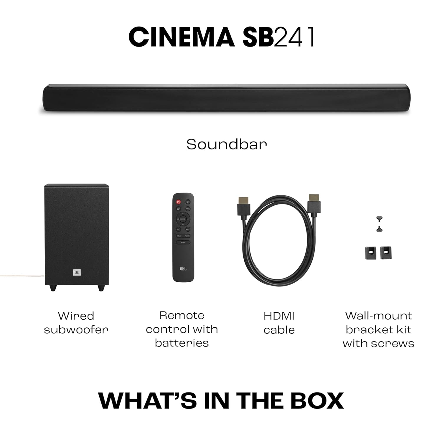 JBL Cinema SB241 110W 2.1 Channel Soundbar with Wired Subwoofer Bluetooth HDMI ARC - Image 7