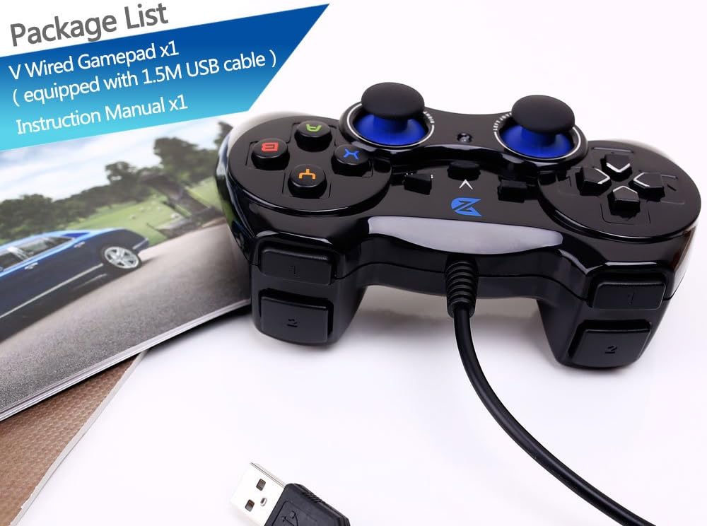 ZD-V+ Black USB Wired Gaming Controller Gamepad for PC, PS3, Android, and Steam - Image 4