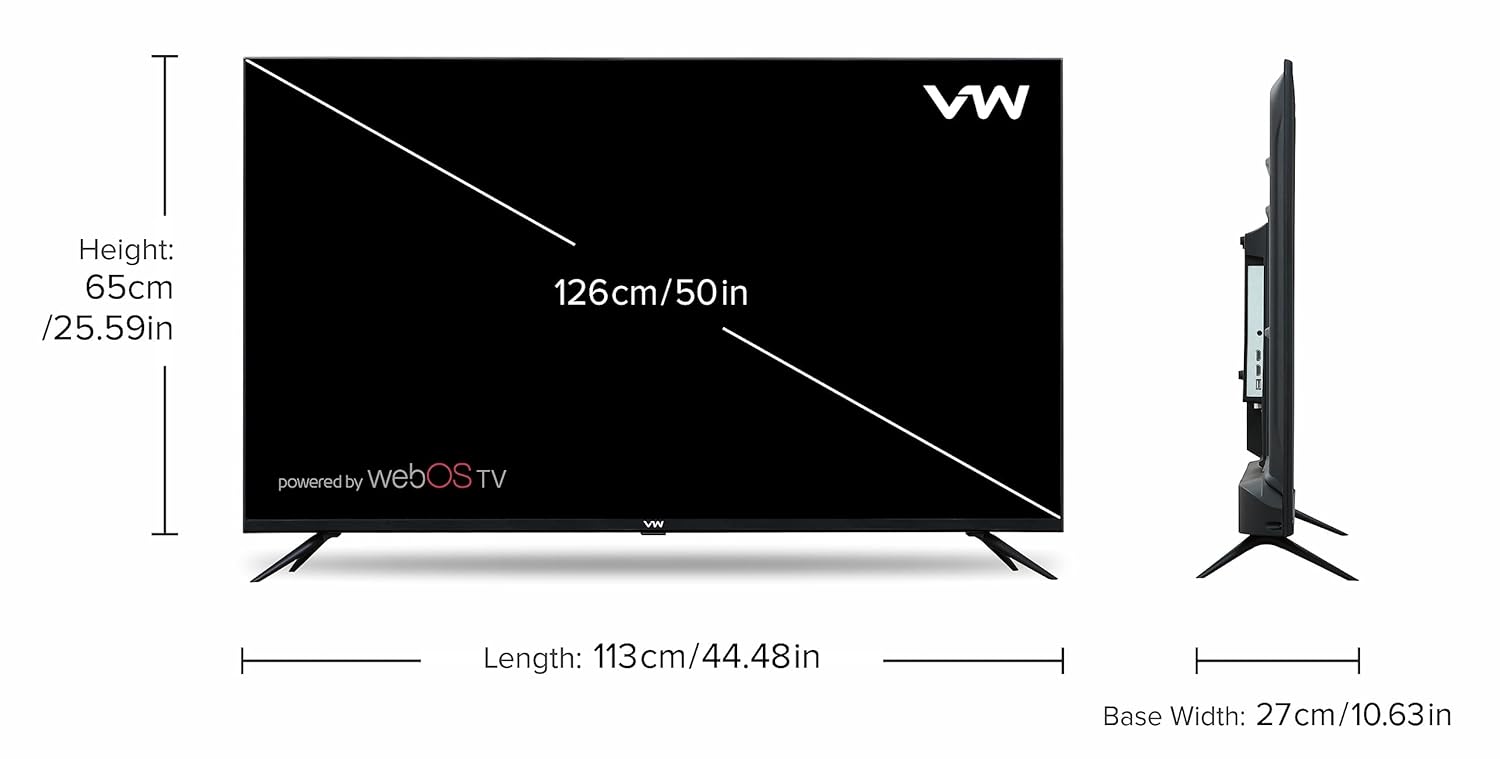VW 50 Inch QL Frameless 4K Ultra HD Smart QLED TV VW50QUW1 Black - Image 7