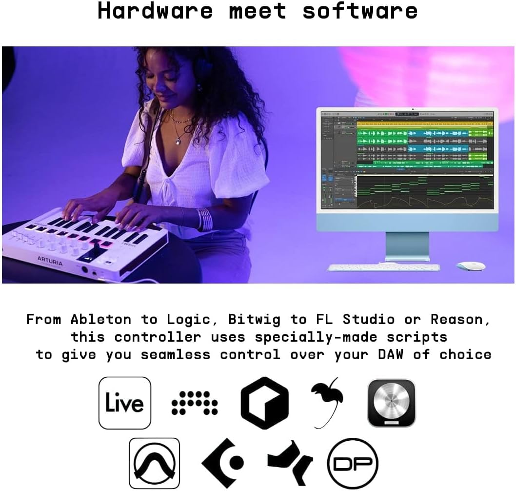 Arturia MiniLab 3 White Universal MIDI Controller 25-Key with Software Package - Image 5