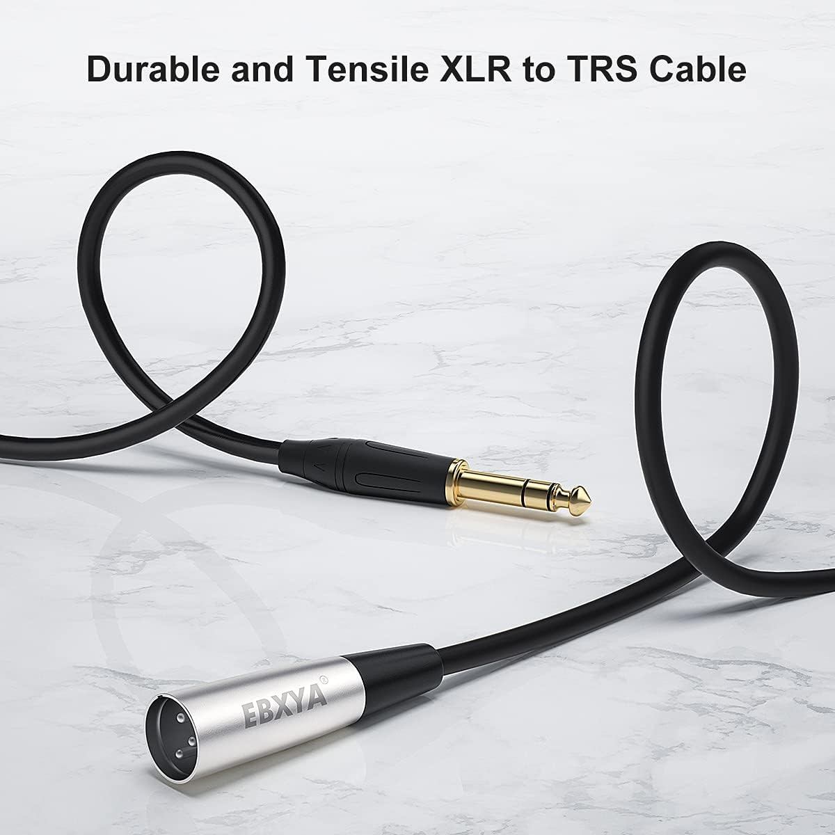 EBXYA 3ft Balanced Microphone Cable 1/4" TRS to XLR Male 3-Pin, 2 Pack - Image 2