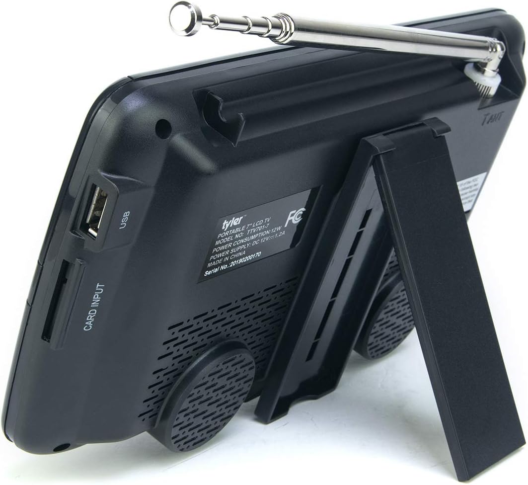 Tyler 7 Inch Portable HD-TV LCD Monitor with Rechargeable Battery Wireless USB HDMI AC/DC Remote and Built-in Stand - Image 8