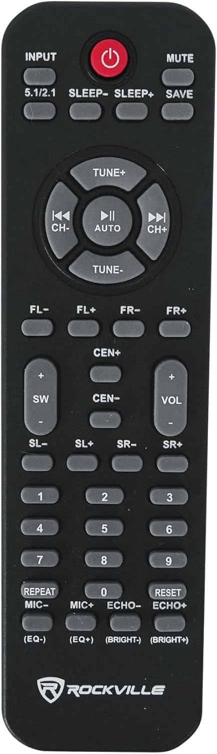 Rockville HTS820 1500W 5.1 Channel Home Theater System Bluetooth USB 8" Subwoofer Black - Image 4