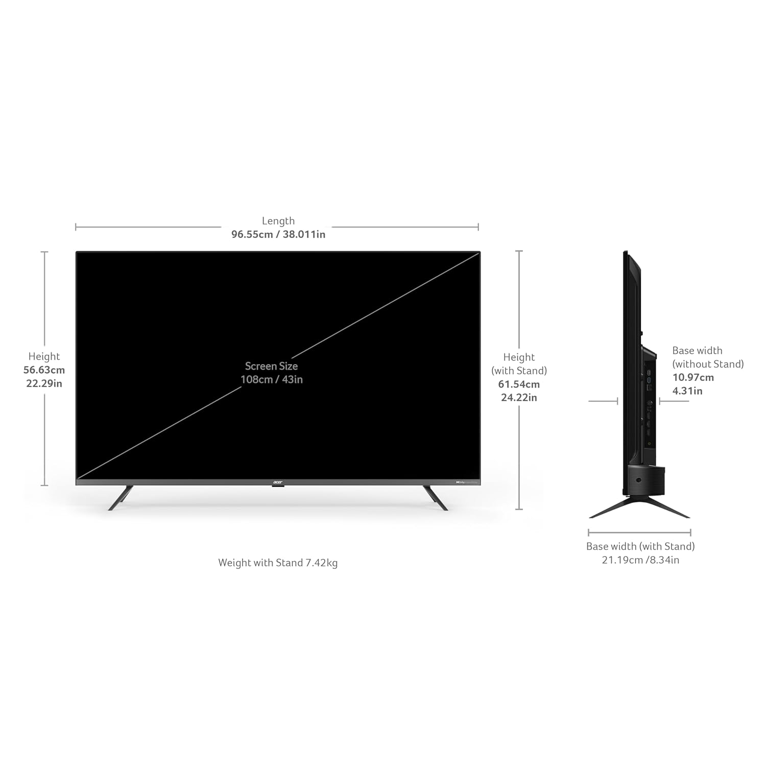 Acer 43-inch 4K Ultra HD Smart QLED Google TV AR43QDXGU2875AT Black - Image 6