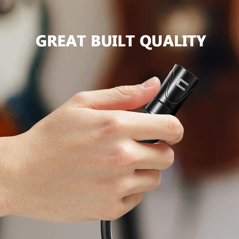 Pro 1.5 Ft Black Balanced XLR Cable Male to Female 3-Pin Microphone Connector - Image 6