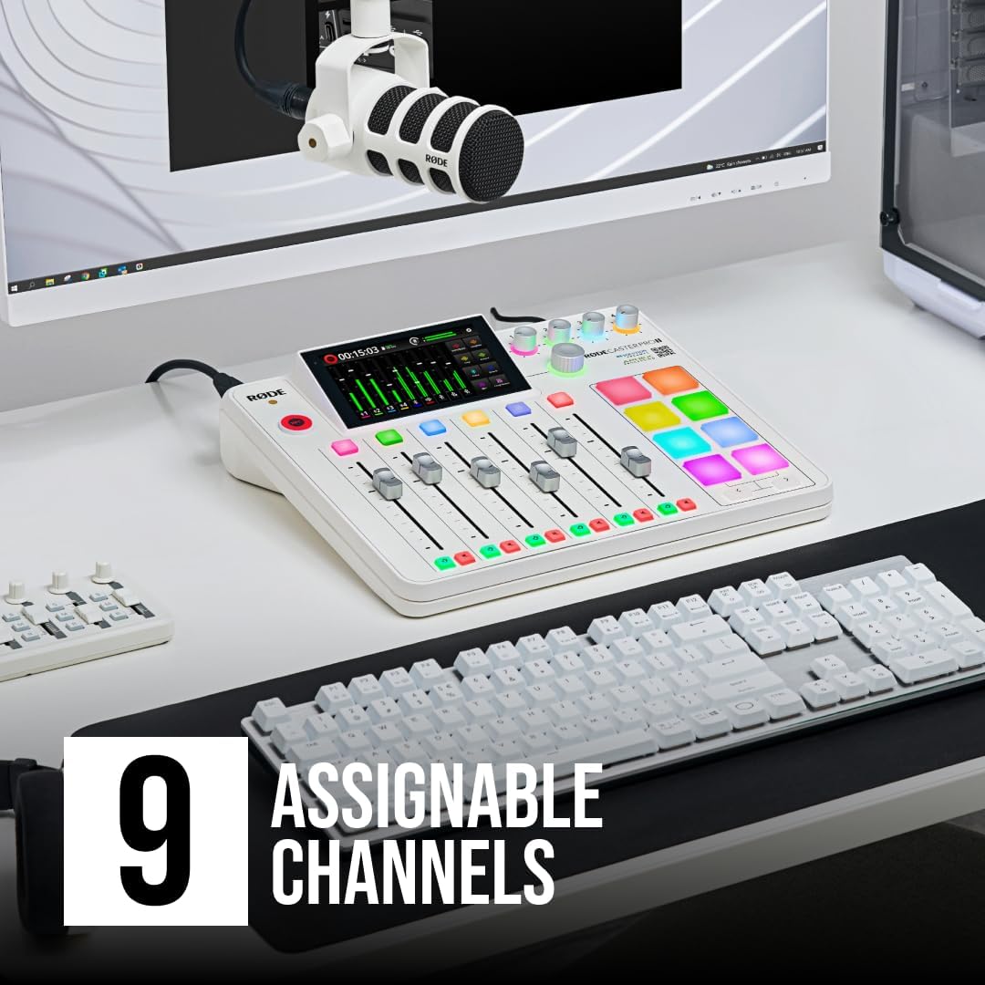 RØDE RØDECaster Pro II All-in-One Production Studio for Podcasting Streaming Music Content Creation White - Image 3