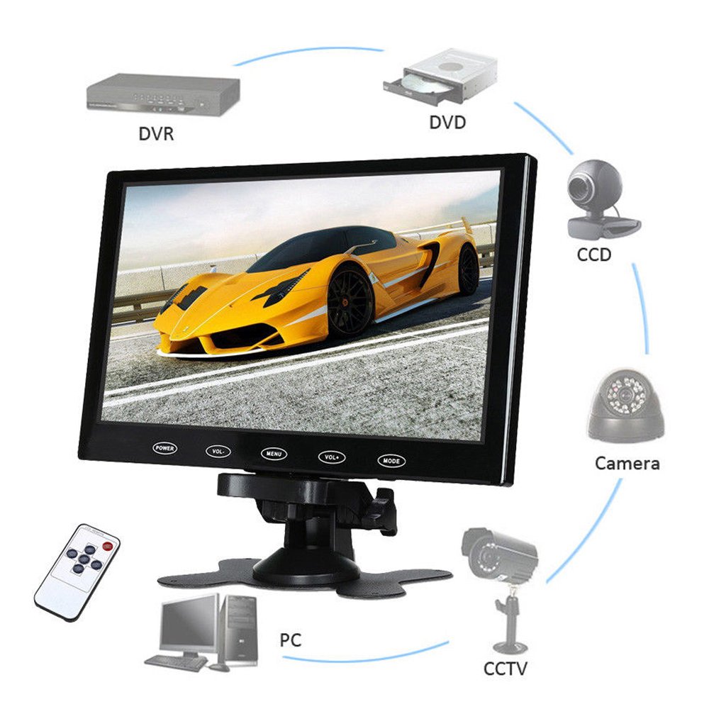 SallyBest 7 Inch Ultra Thin 16:9 HD 800x480 TFT Color Car Rear View Monitor with 2 Video Inputs and HDMI VGA Support - Image 9