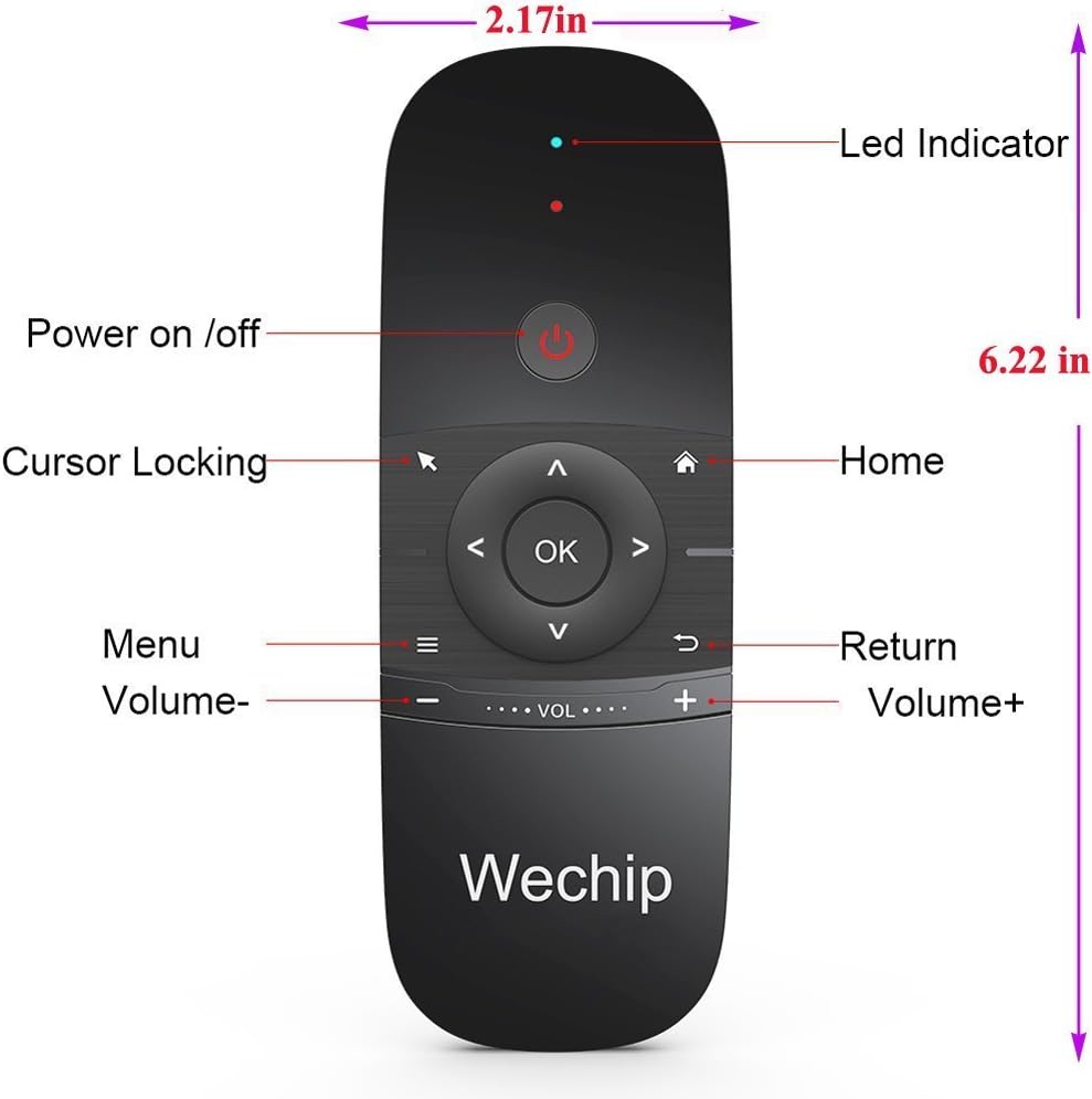 WeChip W1 Air Mouse Remote with RF Keyboard IR TV Control 2.4GHz for Android TV Box and PC - Image 7