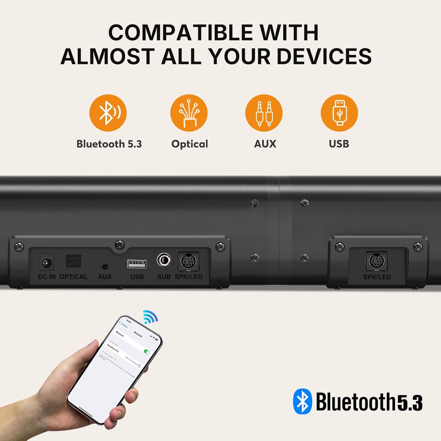 Wohome 2-in-1 Detachable Bluetooth Soundbar with Subwoofers, 4.1 Channel Smart TV Home Theater System - Image 3