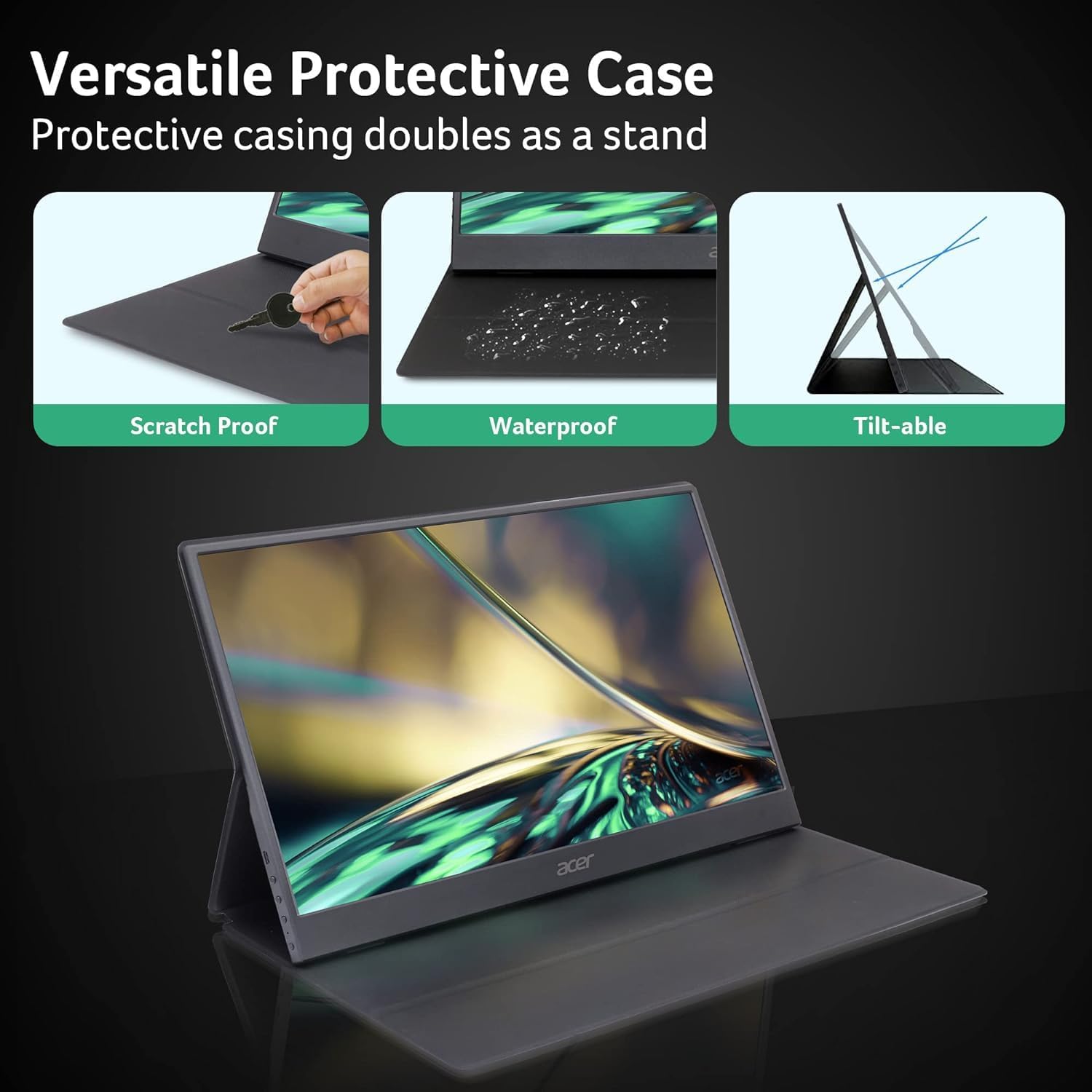 Acer 15.6" Full HD IPS Portable Monitor 1920x1080 AMD FreeSync 2x USB-C 1x Mini HDMI - Image 6