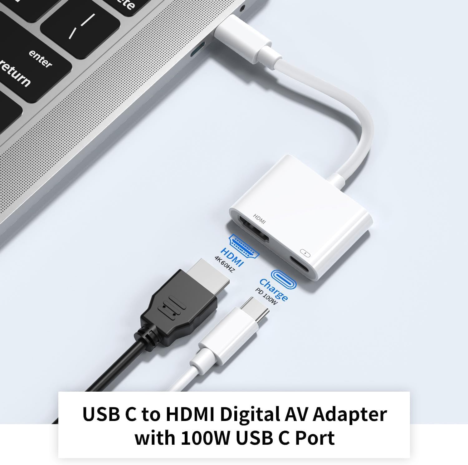 4K 60Hz USB-C to HDMI Adapter Digital AV Cable for iPhone 15/16 MacBook Pro Air iPad Samsung Galaxy Pixelbook - Image 2