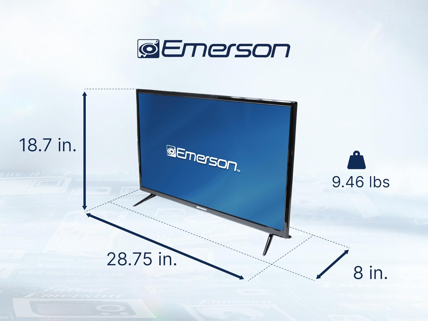 Emerson 32 Inch Class LED HDTV with Built-in DVD Player 720p HD HDMI/USB Slim Design - Image 7
