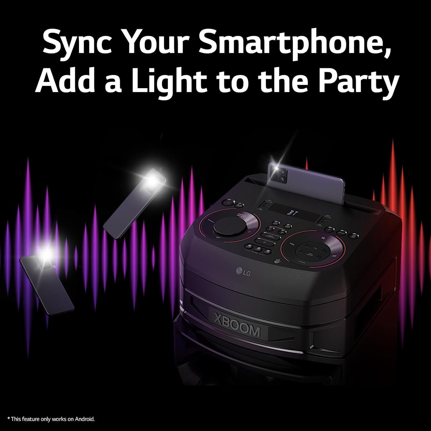 LG XBOOM RNC5 Wireless Party Speaker with Multi-Color Lighting and Karaoke, 1 Mic/1 Guitar Input - Image 10
