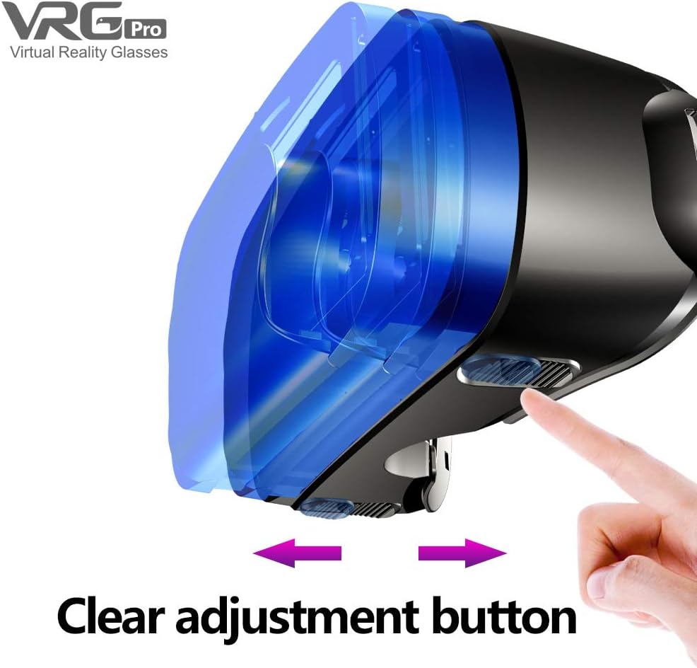 VRG Pro 3D Virtual Reality Glasses for 5-7 Inch Smartphones Black Basic with Remote Control - Image 4