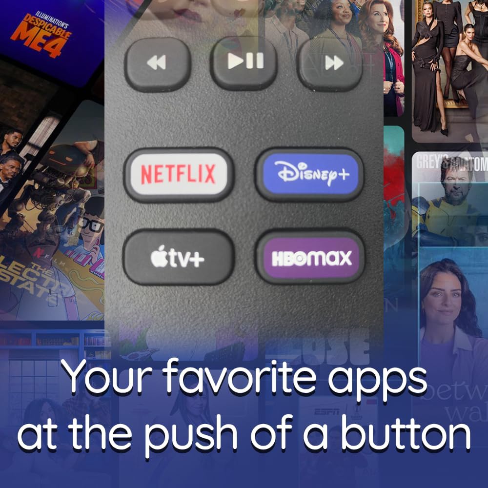 Hisense Roku TV Replacement Remote Control with Volume and Shortcut Buttons for Netflix Disney+ Apple TV HBO - Image 3