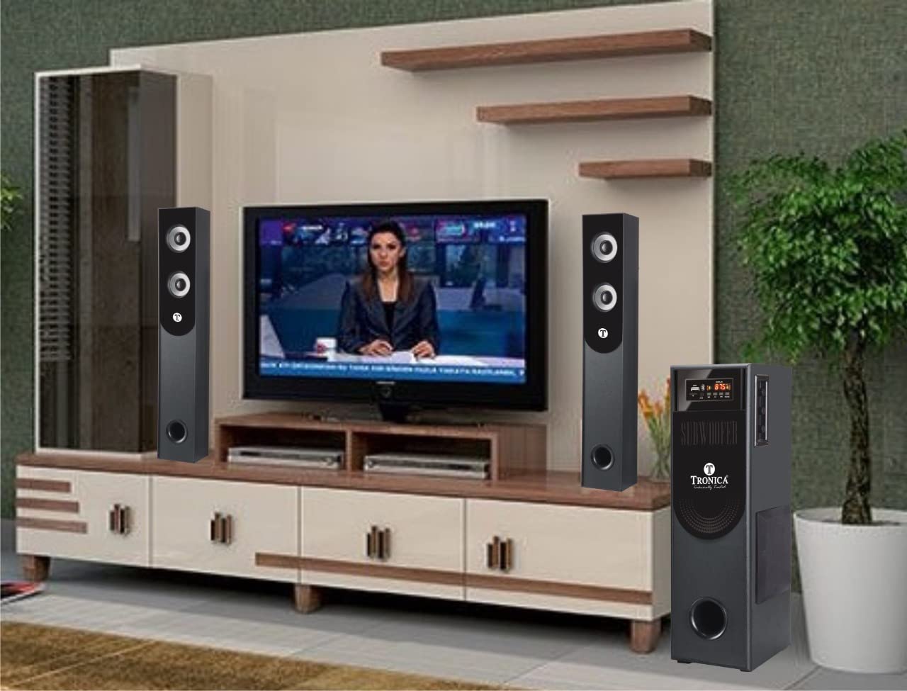 TRONICA TR-1501 55W Black 2.1 Channel Deep Bass Bluetooth Home Theater with Subwoofer - Image 2