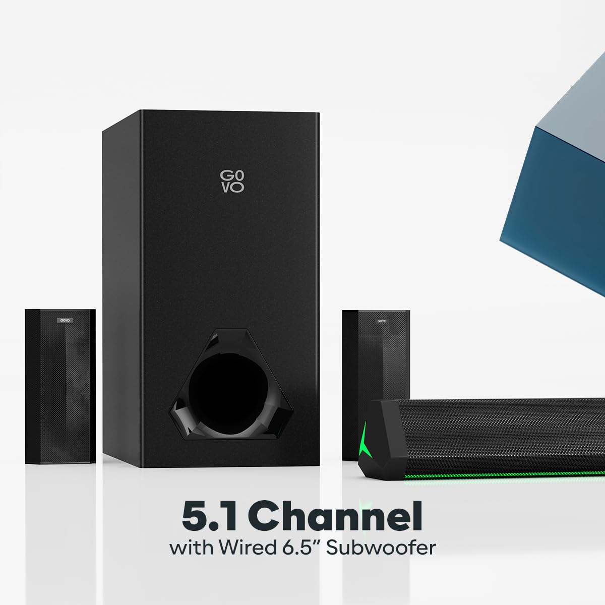 GOVO GOSURROUND 950 Platinum Black 500W 5.1 Channel Home Theatre Soundbar with 6.5" Subwoofer - Image 5