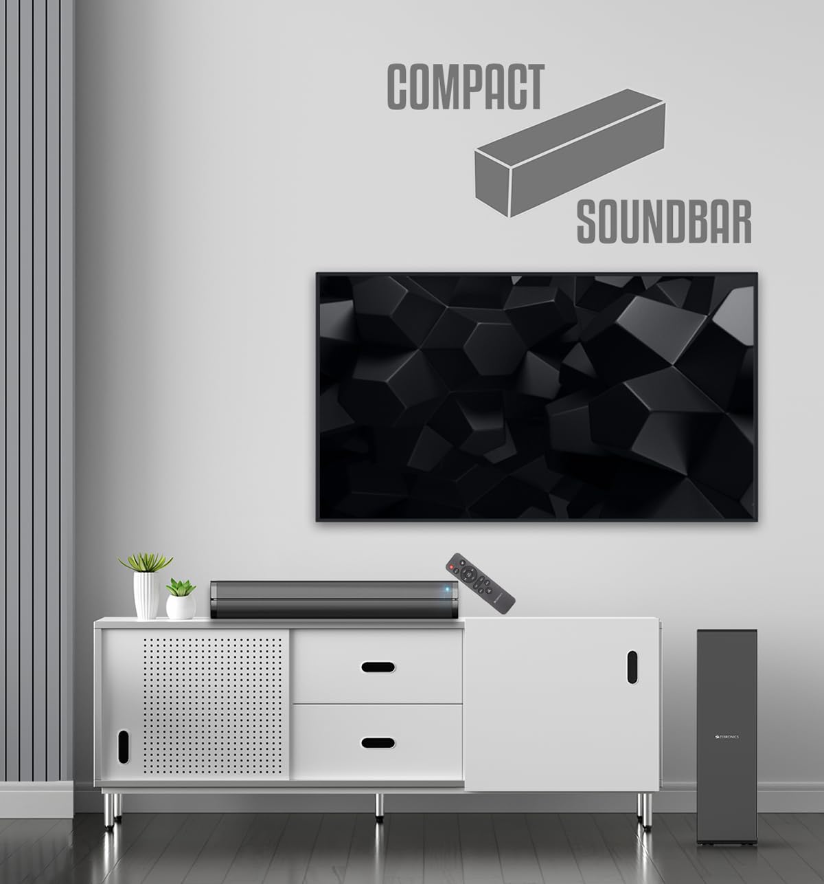 Zebronics Juke Bar 100A 60W RMS Compact Soundbar with Subwoofer Powerful Bass Glossy Design Bluetooth 5.0 HDMI ARC - Image 3