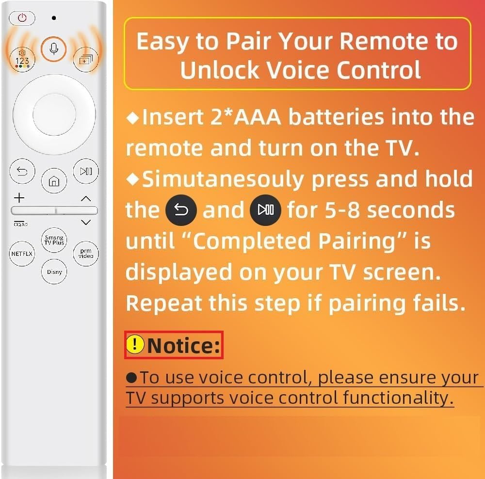 Samsung Frame TV Remote Control for 2018-2024 Smart TVs with Voice and Solarcell, 2-Year Warranty - Image 8