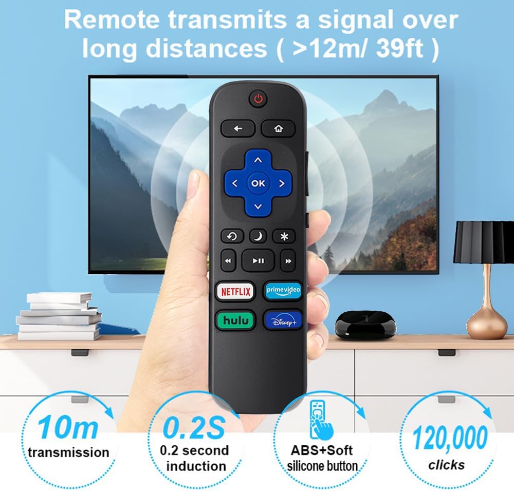 4 Pack Replacement Roku TV Remote Universal for Hisense TCL LG Philips Smart TVs - Image 3
