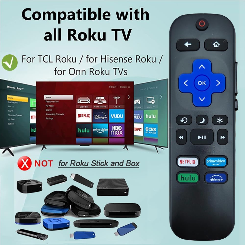 4 Pack Replacement Roku TV Remote Universal for Hisense TCL LG Philips Smart TVs - Image 4