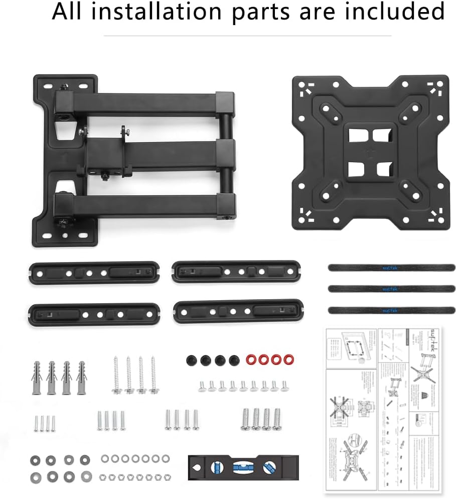 Suptek Full Motion Swivel Tilt TV Wall Mount for 23-55 Inch TVs, 55lbs Capacity, VESA 400x400mm - Image 7