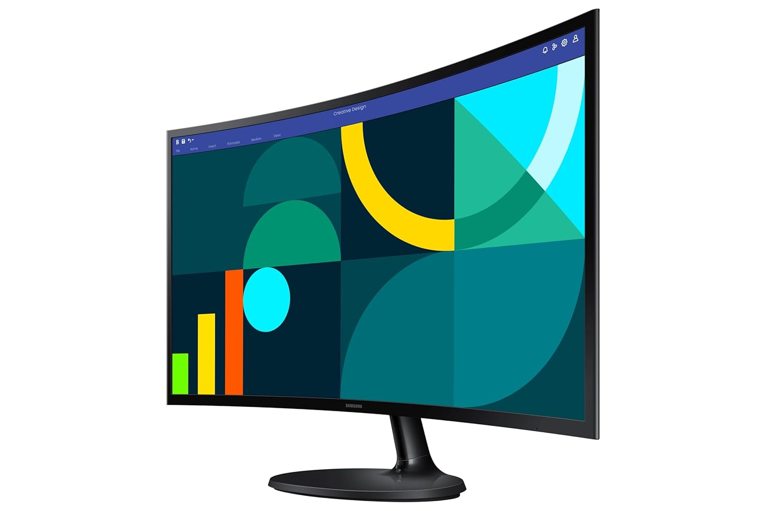 Samsung 24 Inch FHD 100Hz Curved Monitor Black HDMI VGA Headphone ports Eye Saver Mode - Image 4