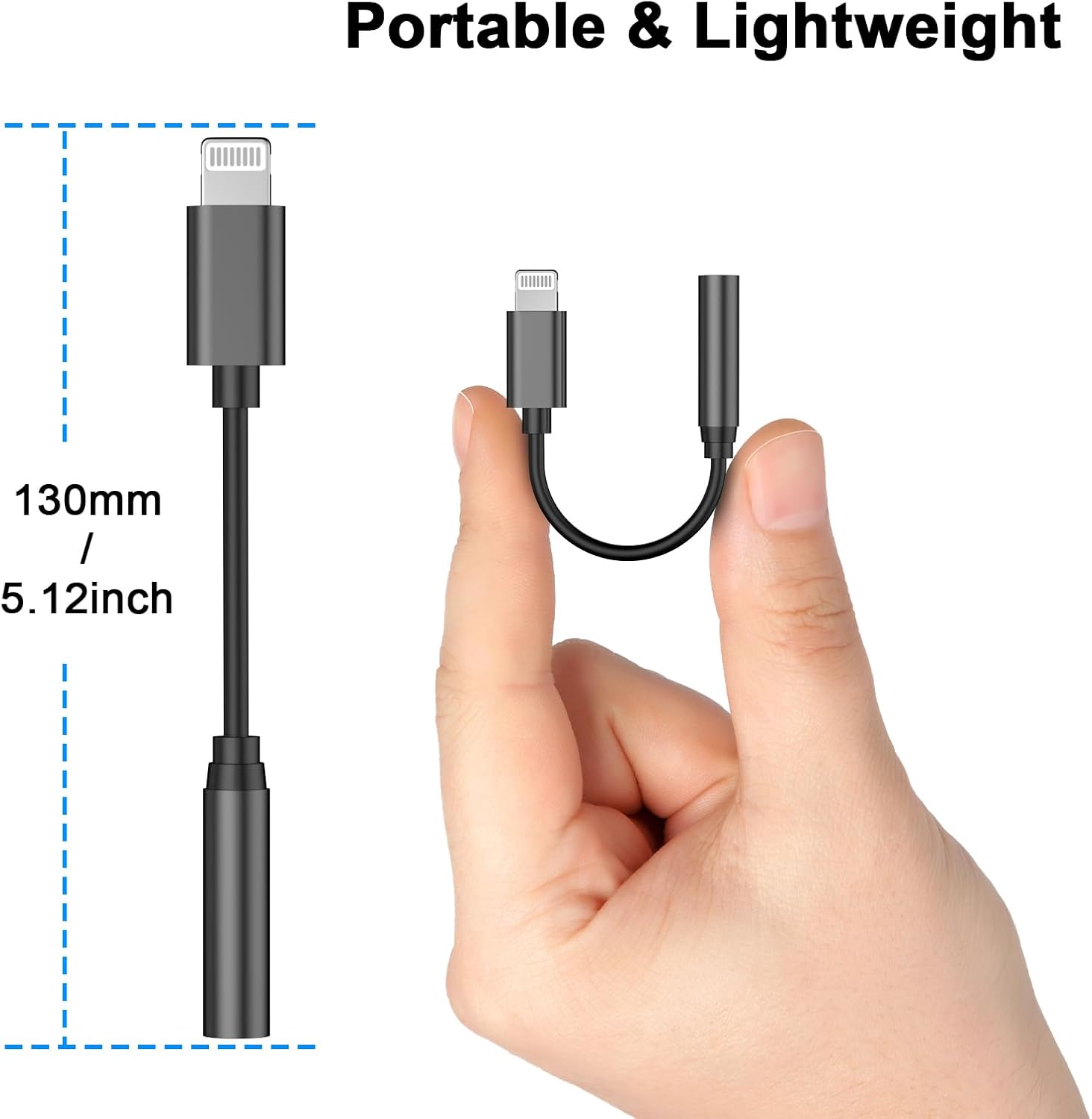 Apple MFi Certified 2 Pack iPhone Lightning to 3.5mm Headphone Jack Adapter Dongle for iPhone 14 13 12 11 Xs XR 8 - Image 2