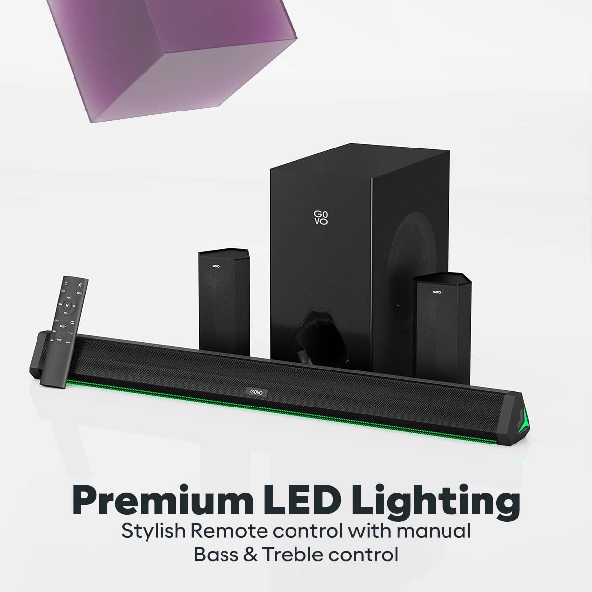 GOVO GOSURROUND 950 Platinum Black 500W 5.1 Channel Home Theatre Soundbar with 6.5" Subwoofer - Image 3