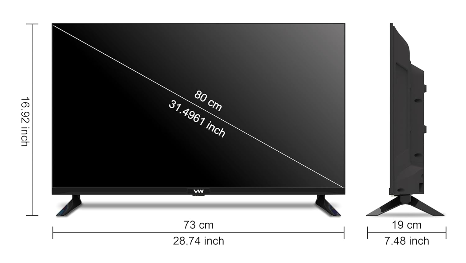 80 cm 32 Inch Frameless HD Ready Android Smart LED TV Black - Image 5