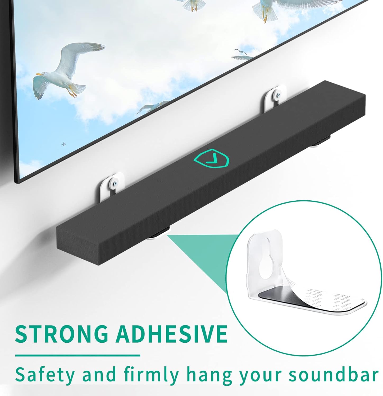 Universal Soundbar Wall Mount Bracket Floating Shelf for Samsung, LG, Sony and More - Image 4