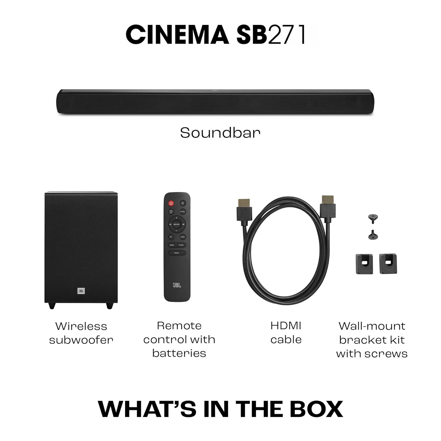 JBL Cinema SB271 220W 2.1 Channel Soundbar with Wireless Subwoofer and Remote - Image 7
