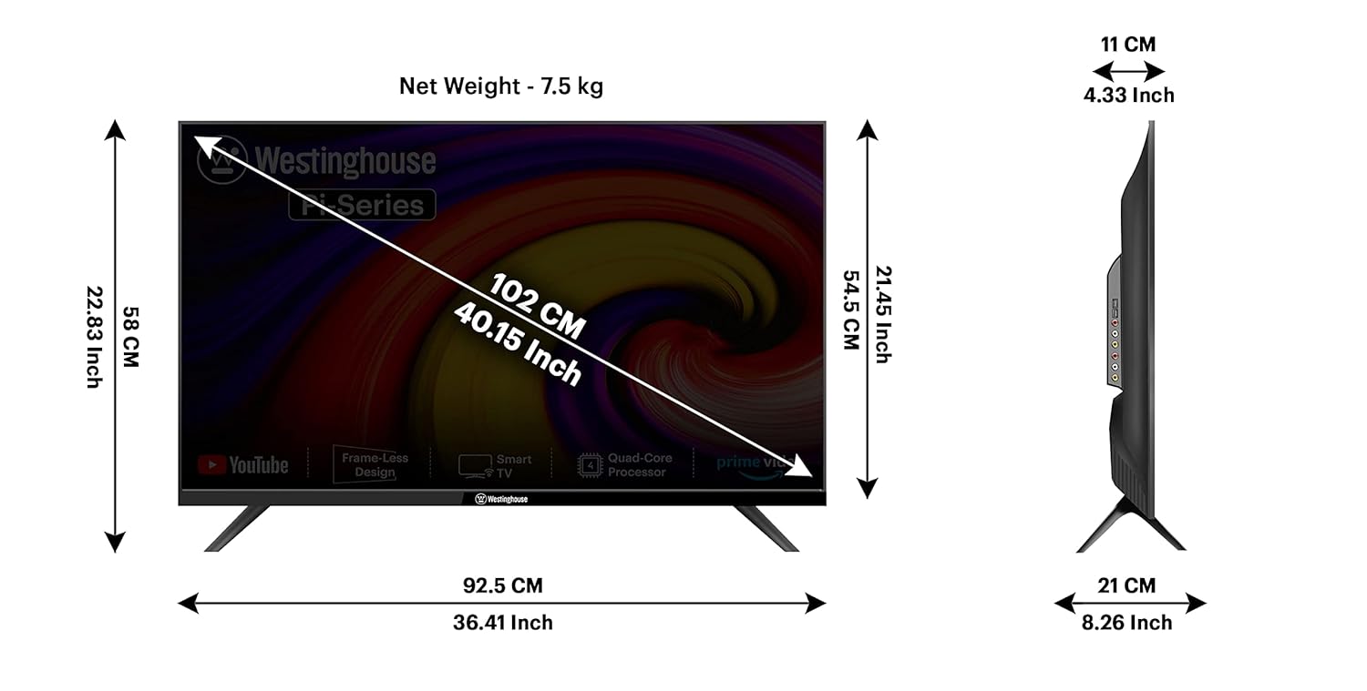 Westinghouse 40 Inch Full HD Smart LED TV WH40SP08BL Black - Image 4