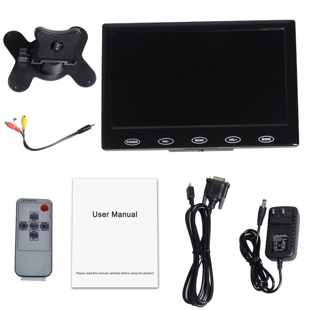 SallyBest 7 Inch Ultra Thin 16:9 HD 800x480 TFT Color Car Rear View Monitor with 2 Video Inputs and HDMI VGA Support - Image 7