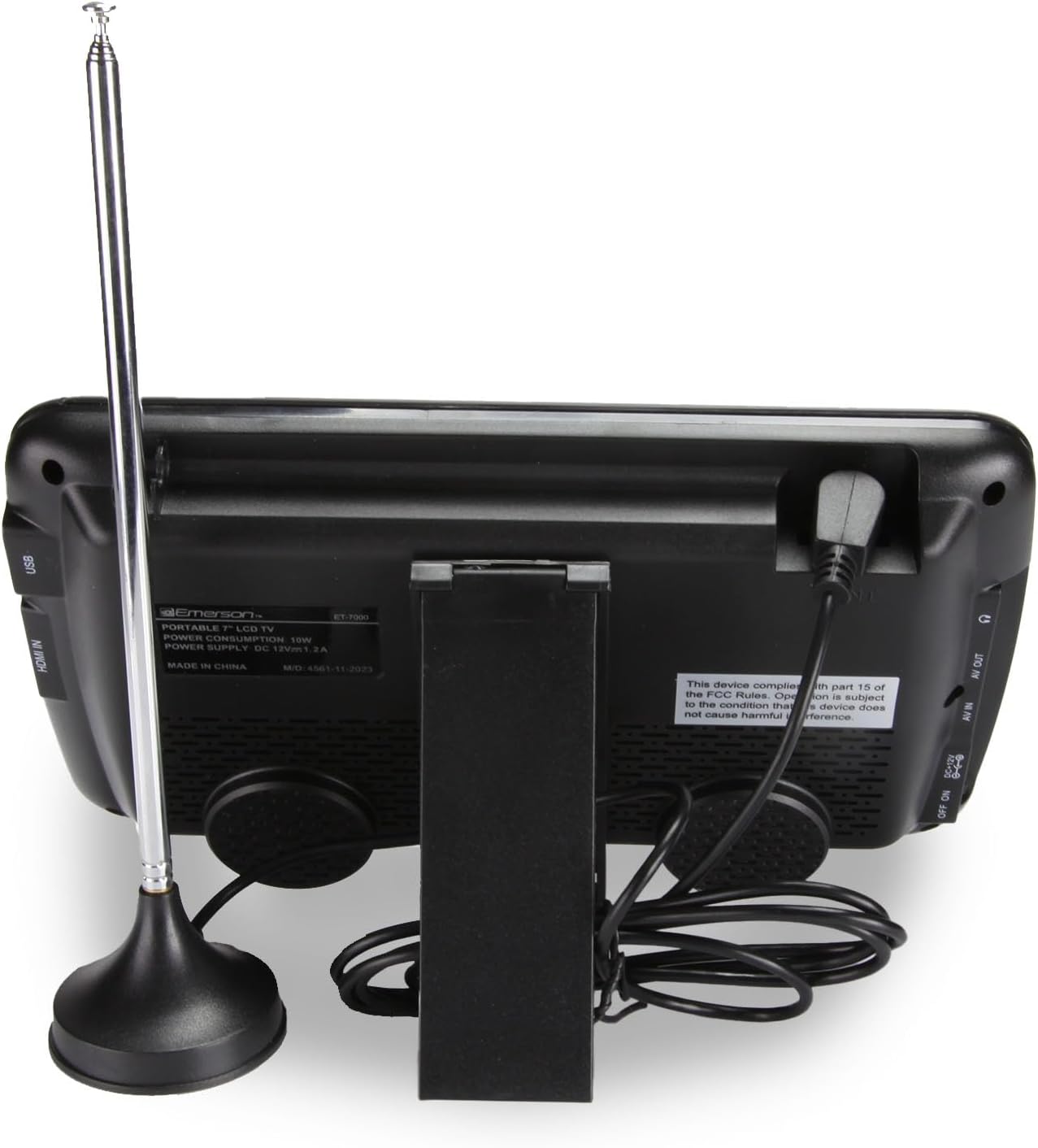 Emerson 7 Inch Portable LCD TV with Digital Tuner Rechargeable Battery for Travel - Image 10