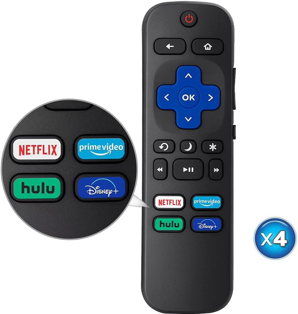 4 Pack Replacement Roku TV Remote Universal for Hisense TCL LG Philips Smart TVs - Image 2
