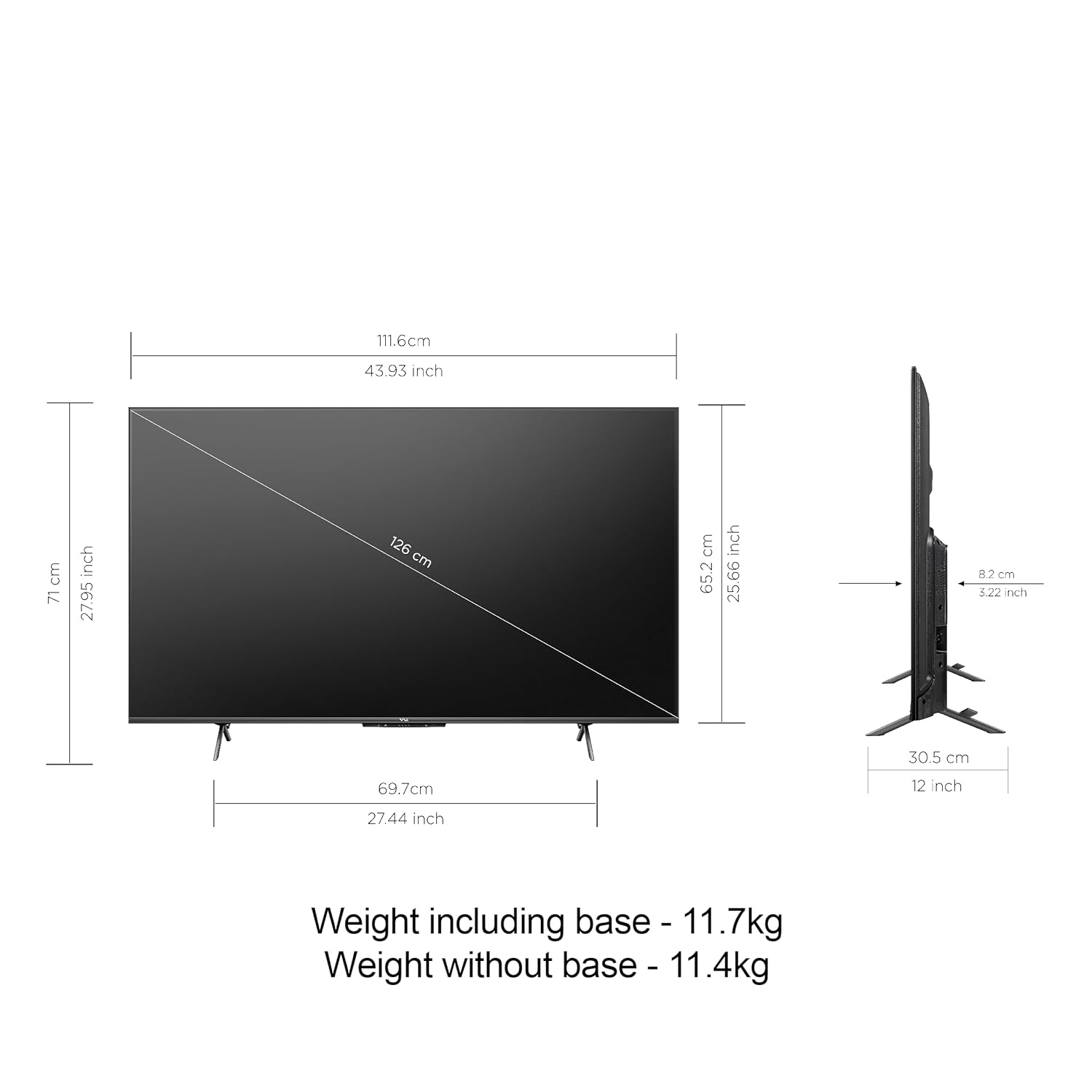 VU 50 inch 4K Smart Google TV GloLED Series 50GloLED Grey New - Image 6