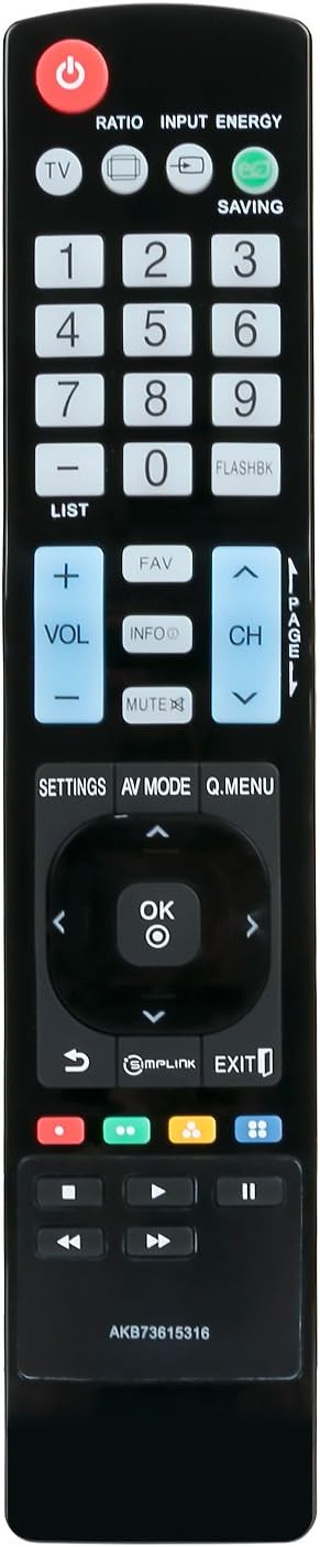 AKB73615316 Replacement Remote Control for LG Plasma LED LCD HDTVs 32-60 Inch - Image 2