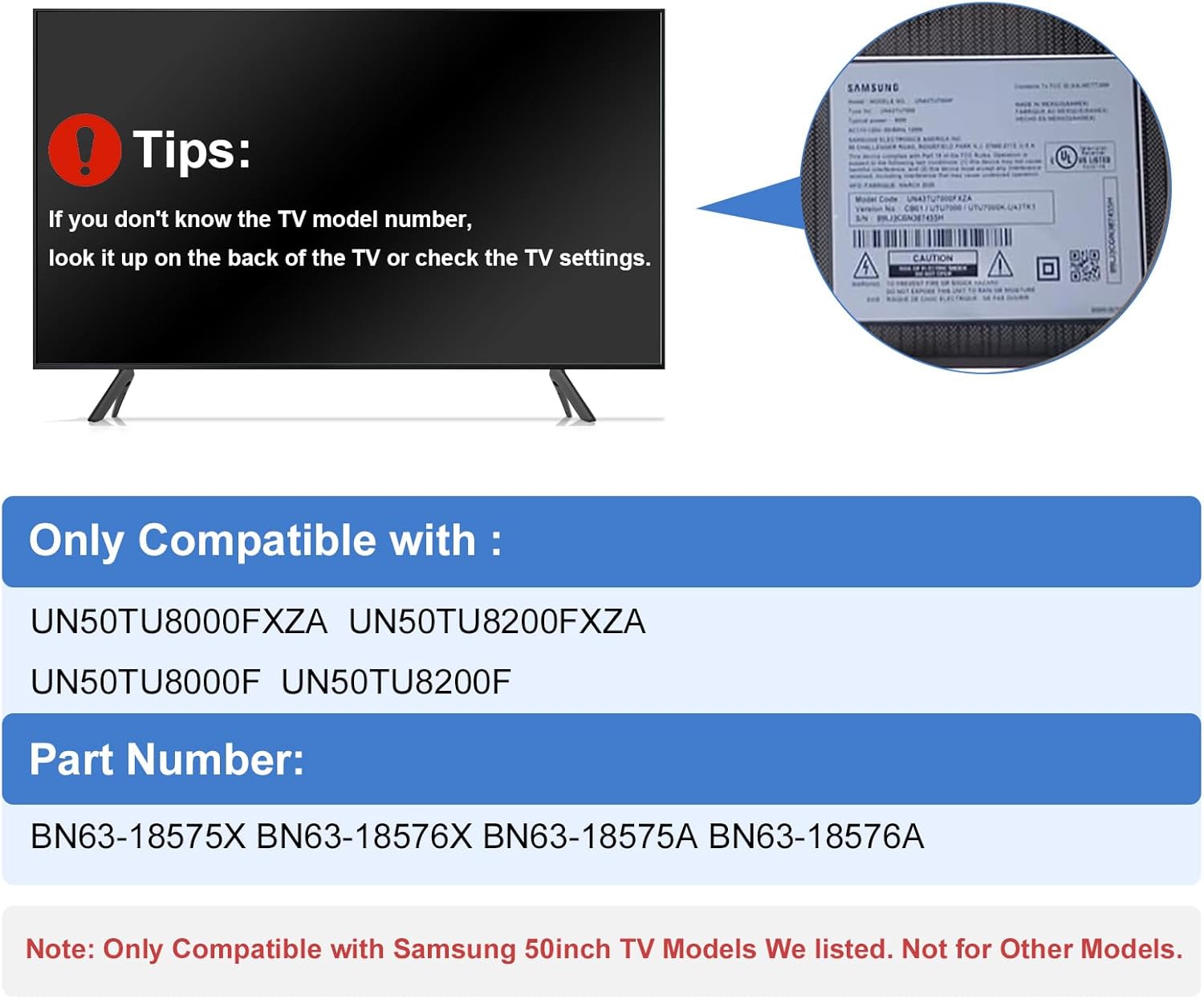 Samsung TV Replacement Legs for TU8000TU8200 Models, Includes Remote Holder, No Drilling Required - Image 2