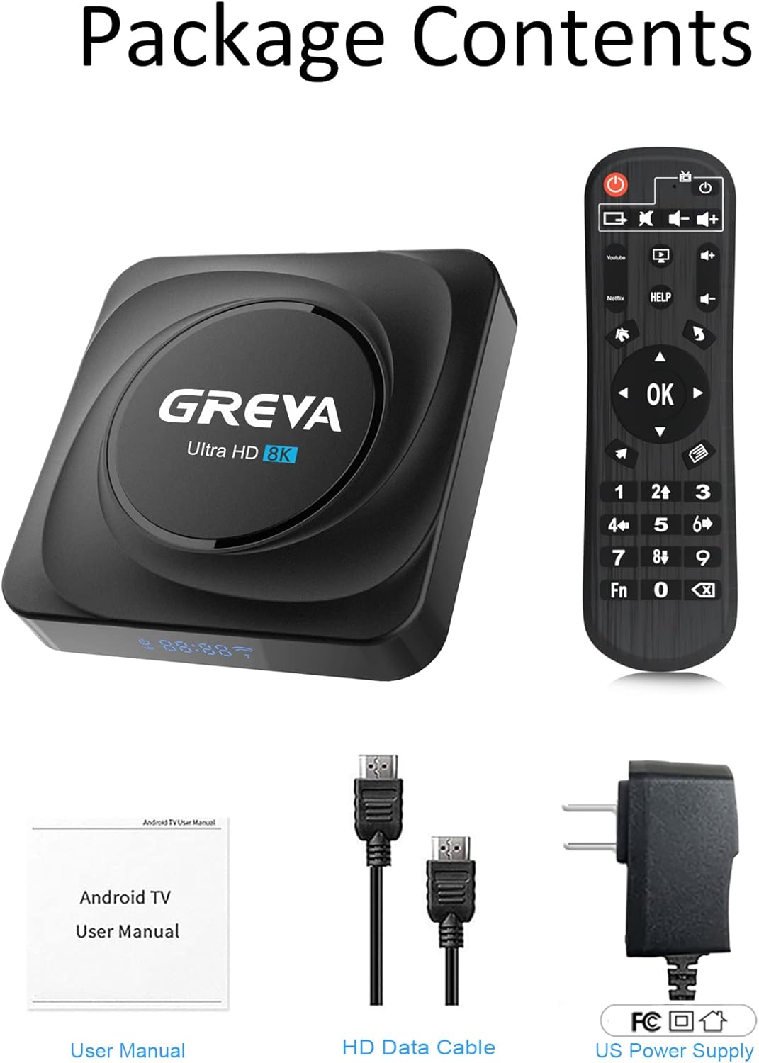 GREVA 8K Android TV Box 8GB RAM 64GB ROM Smart Streaming Media Player Black - Image 7