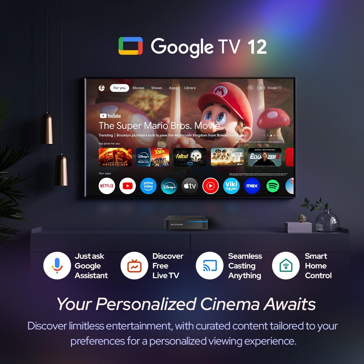 RockTek GX1 UHD Streamer with Google TV, 4K HDR Dolby Vision Atmos, WiFi6, 32GB Storage - Image 8