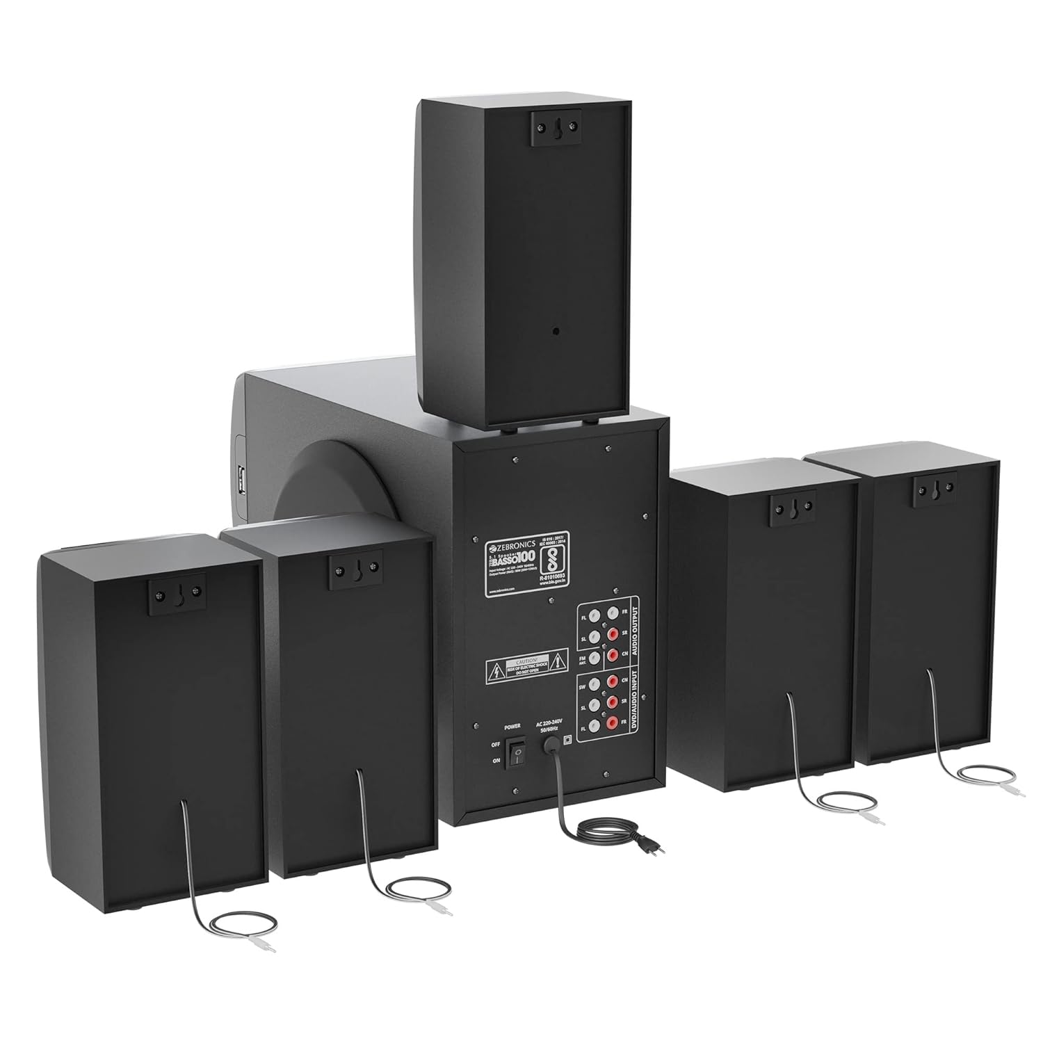 Zebronics Basso 100 5.1 Home Theater Speaker 90W RMS with 5.25 Inch Subwoofer and Bluetooth 5.1 - Image 3