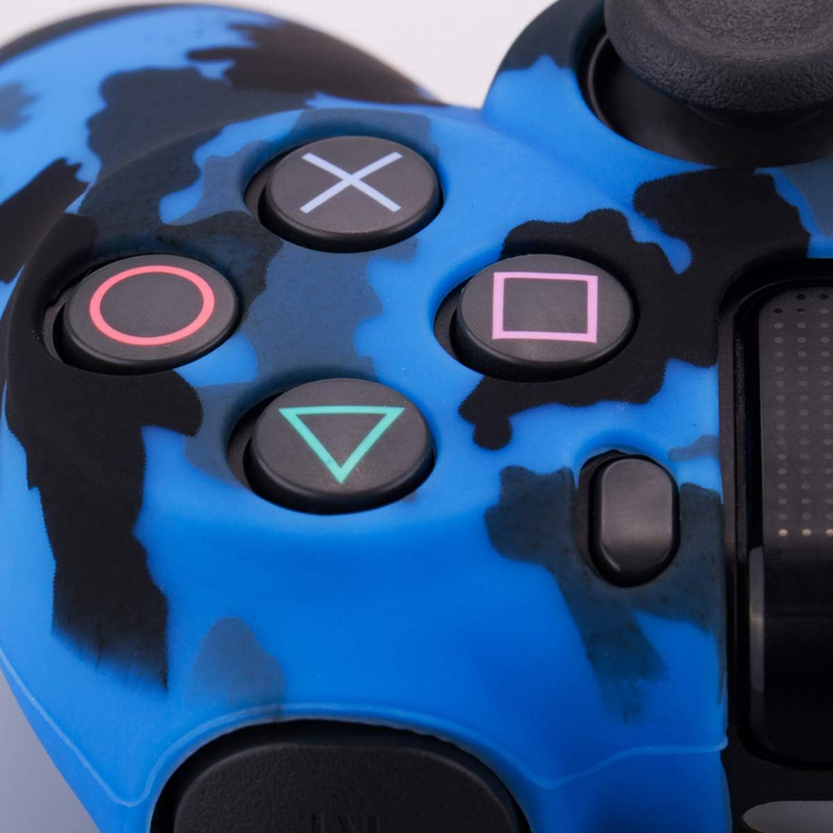 Dualshock 4 Camouflage Silicone Controller Skin Set for PS4/slim/Pro Red Blue with 8 Pro Thumb Grips - Image 6