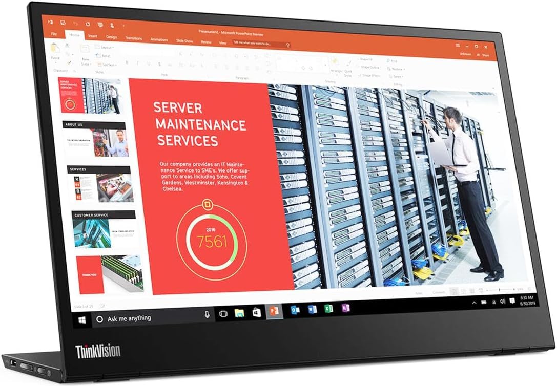 Lenovo ThinkVision M14 14 Inch Full HD Portable Monitor Raven Black 2xUSB-C - Image 7