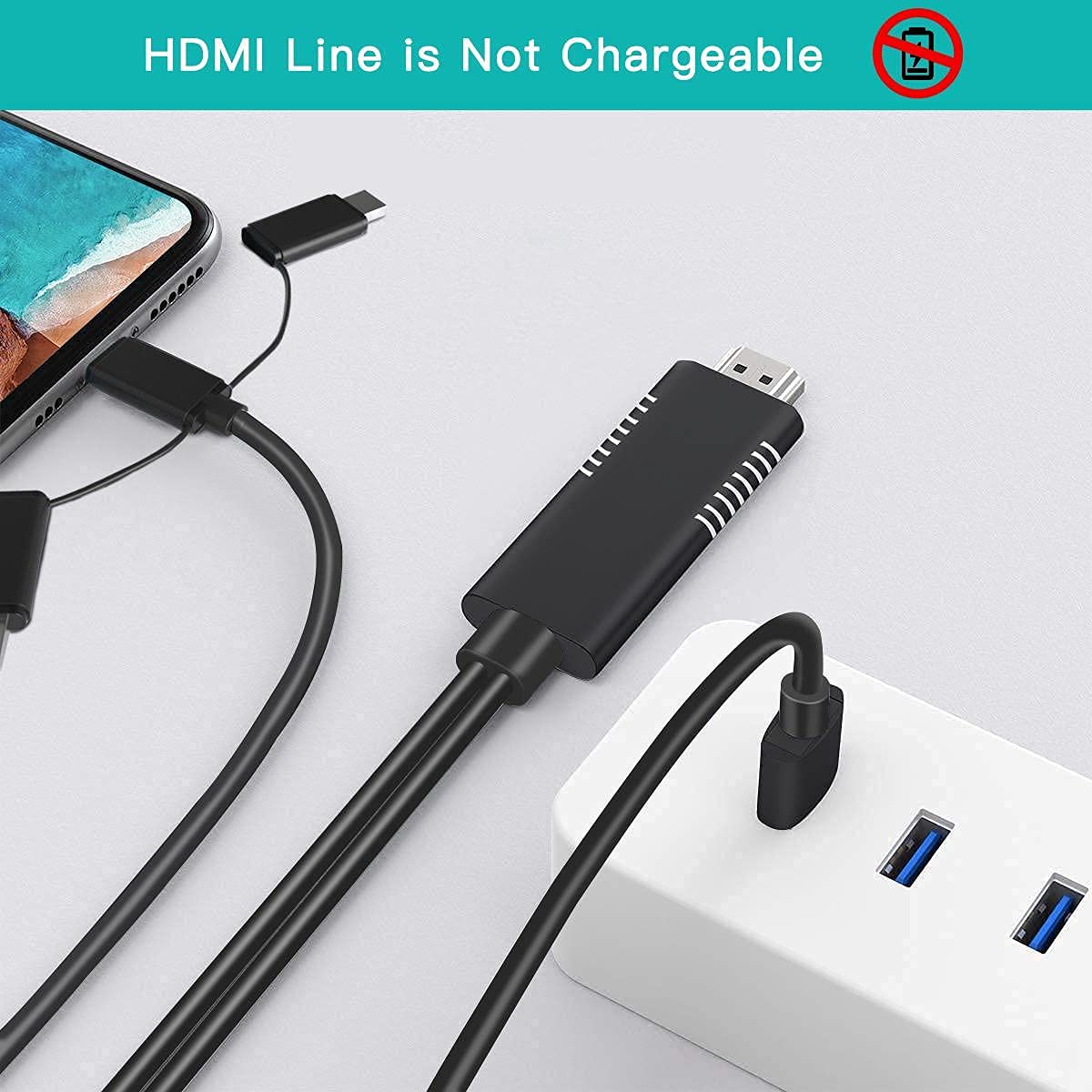 1080P Smartphone to TV Mirroring Adapter HDMI Projection Cable - Image 3