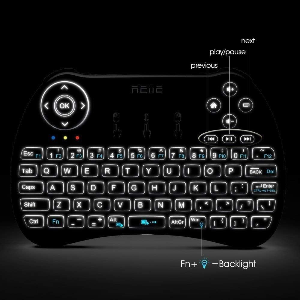 Backlit H9+ Mini Wireless Keyboard 2.4GHz Smart TV Remote with Touchpad for PC Android TV Box - Image 2