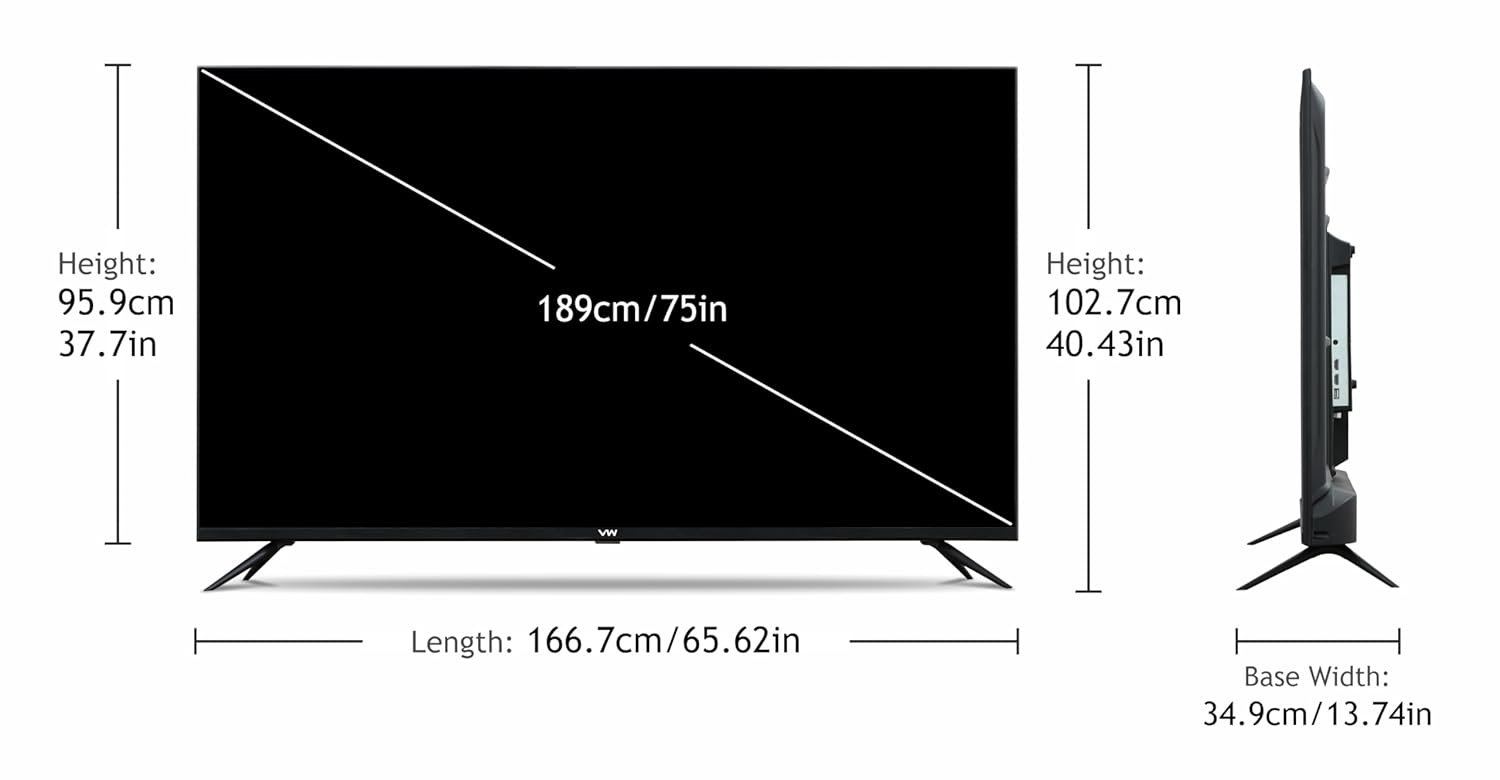 VW 190cm 75 Inch GQ1 Pro Series 4K Ultra HD Smart QLED Google TV - Image 5