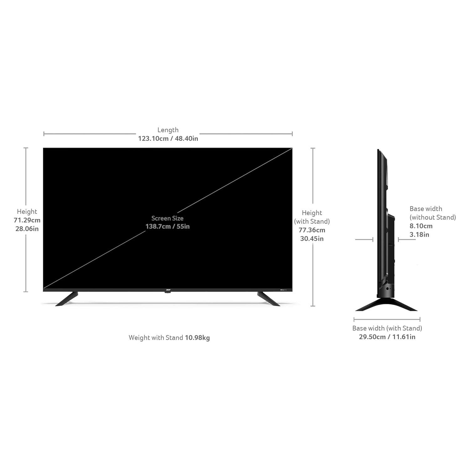 Acer 55 Inch 4K Ultra HD Smart Google LED TV AR55UDGGR2851AD - Image 3