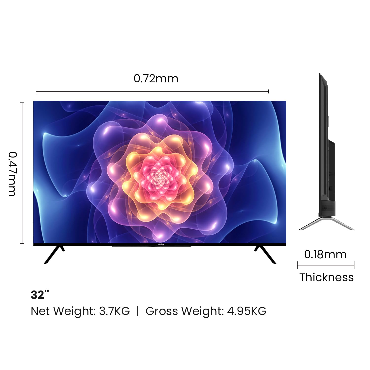 Haier 32 Inch HD Ready Smart Google TV LE32W400G Black - Image 5