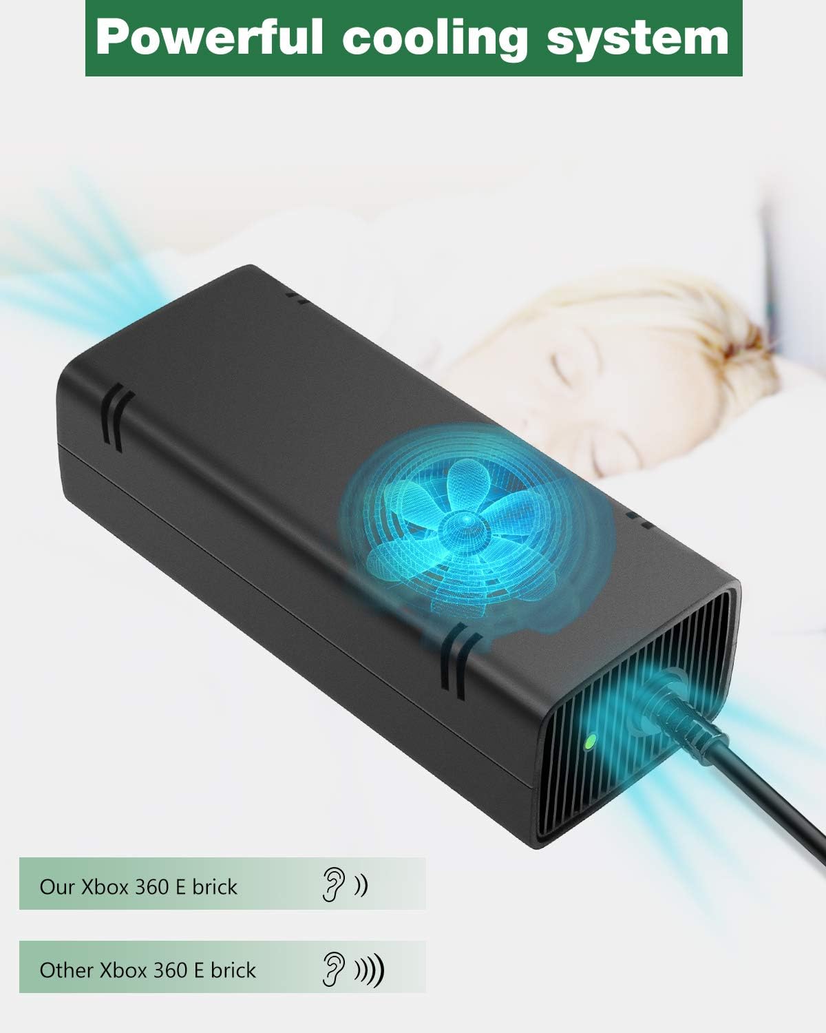 Xbox 360 E Power Supply Brick AC Adapter Charger 100-240V New Cooling System - Image 6